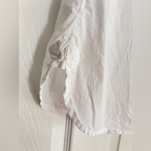 Emporio Armani Jeans White Button Down zip up Shirt cotton Short sleeve men's S - Picture 7 of 11